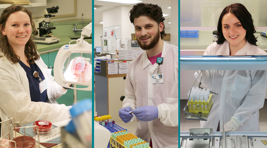 Lab techs working at Conemaugh